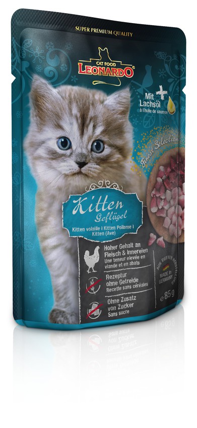 Kitten Volaille 85g en sachet fraîcheur pour chaton - Leonardo